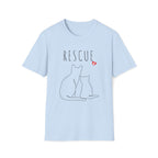 Rescue Cat Shirt – Minimalist Line Art Cat Lover Tee for Adopters & Rescue Volunteers