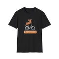 Black t-shirt with a cartoon dog riding a bicycle and the word ‘Doxycycline.’ Cute vet-med pun shirt