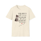 Natural color t-shirt with a kitten graphic and the quote ‘Saying Goodbye to a Foster Means My Heart Will Break a Little So Theirs Will Never Have To Break Again' Soft 100% ringspun cotton foster parent shirt kitten foster mom gift