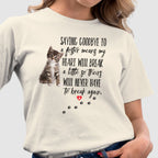 Natural color t-shirt with a kitten graphic and the quote ‘Saying Goodbye to a Foster Means My Heart Will Break a Little So Theirs Will Never Have To Break Again' Soft 100% ringspun cotton foster parent shirt kitten foster mom gift